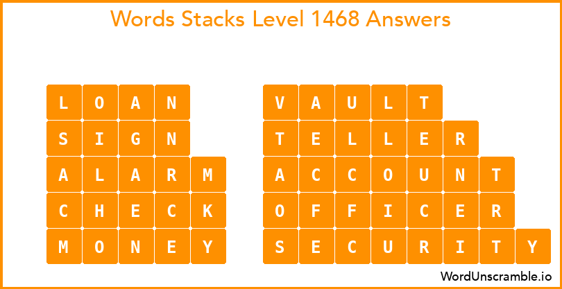 Word Stacks Level 1468 Answers