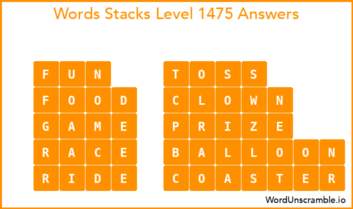 Word Stacks Level 1475 Answers