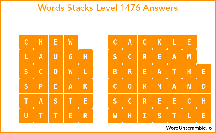 Word Stacks Level 1476 Answers