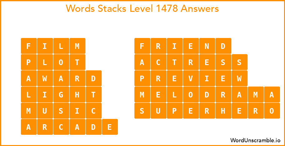 Word Stacks Level 1478 Answers