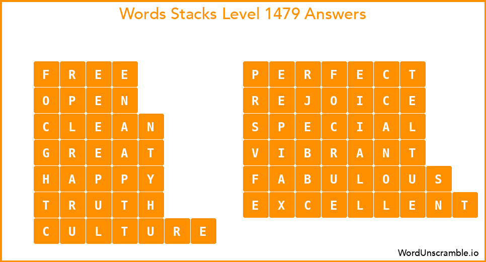 Word Stacks Level 1479 Answers