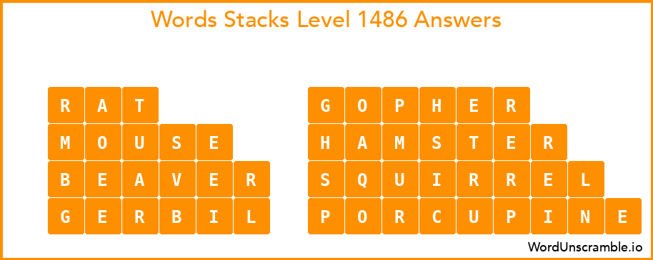 Word Stacks Level 1486 Answers