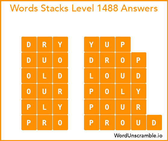 Word Stacks Level 1488 Answers