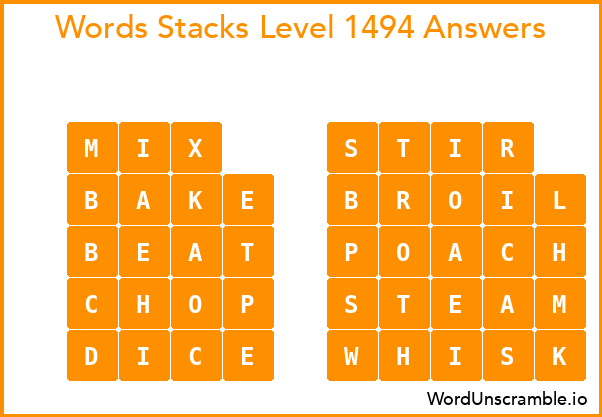 Word Stacks Level 1494 Answers
