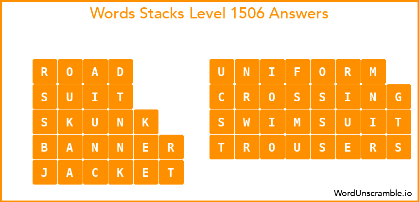 Word Stacks Level 1506 Answers