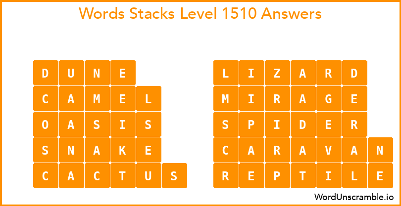 Word Stacks Level 1510 Answers