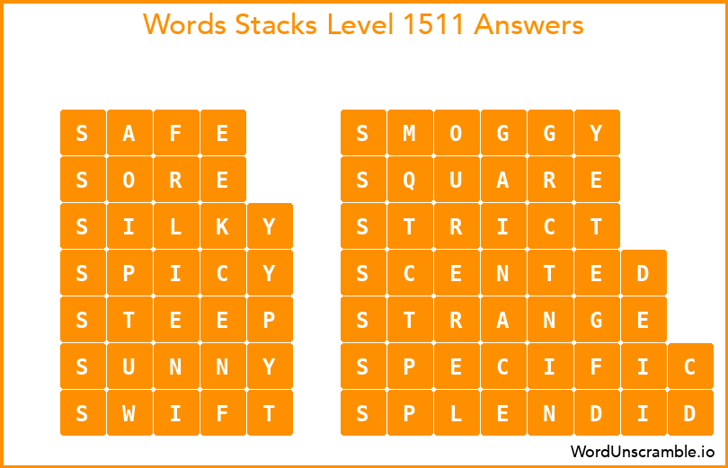 Word Stacks Level 1511 Answers