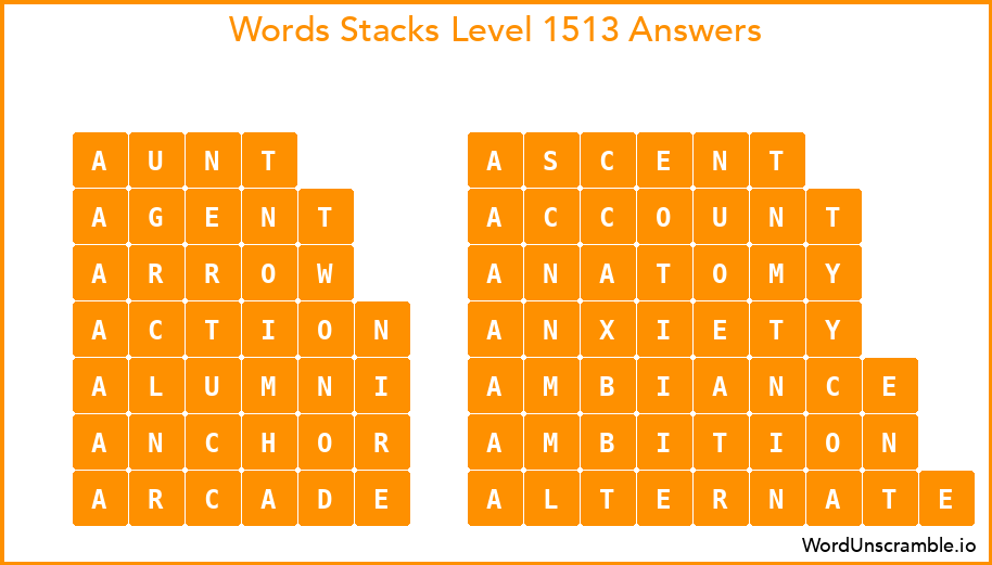 Word Stacks Level 1513 Answers