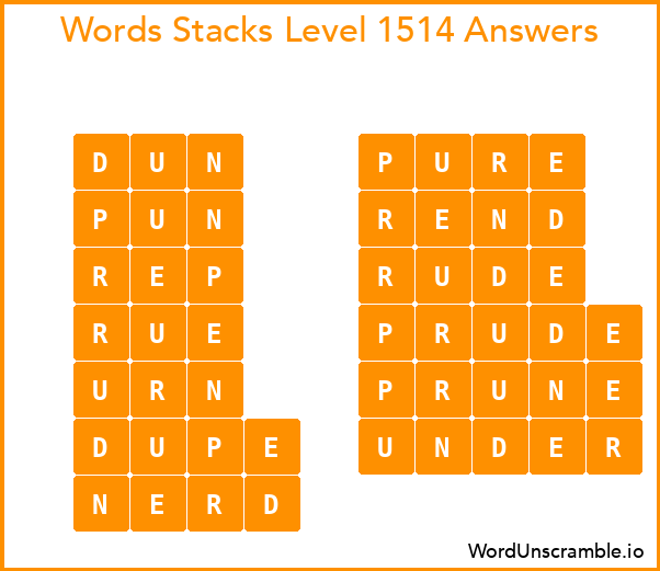 Word Stacks Level 1514 Answers