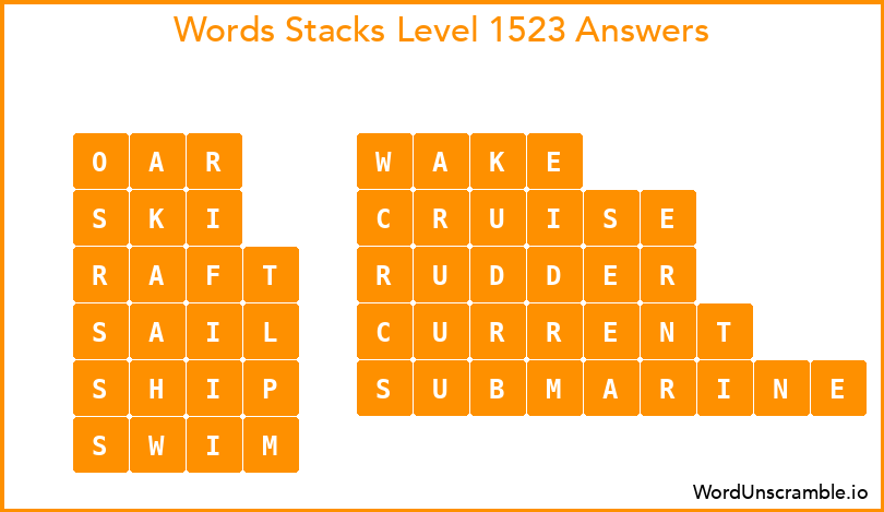 Word Stacks Level 1523 Answers