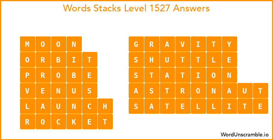 Word Stacks Level 1527 Answers