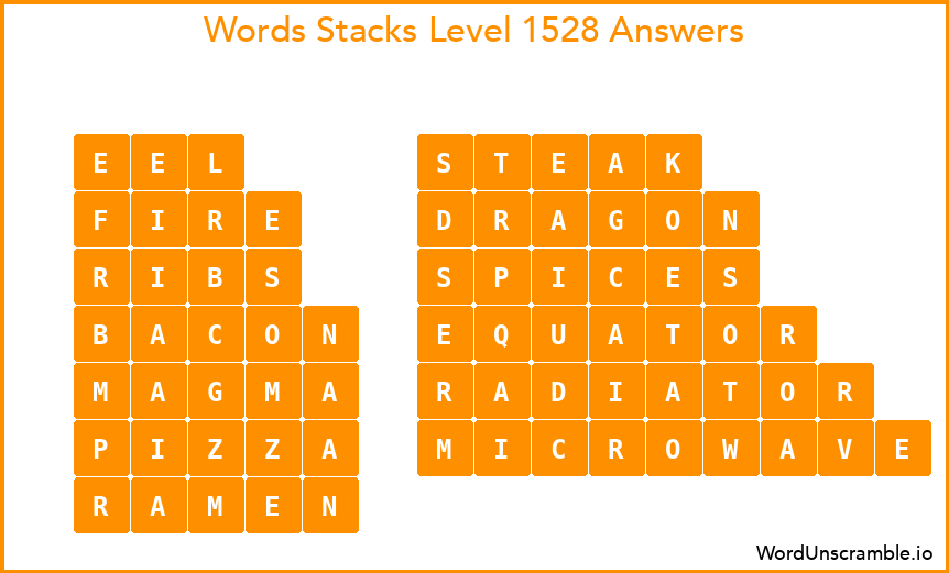 Word Stacks Level 1528 Answers
