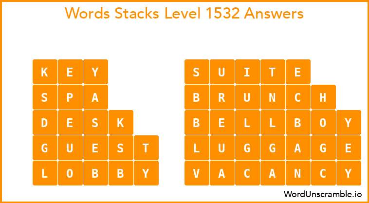 Word Stacks Level 1532 Answers