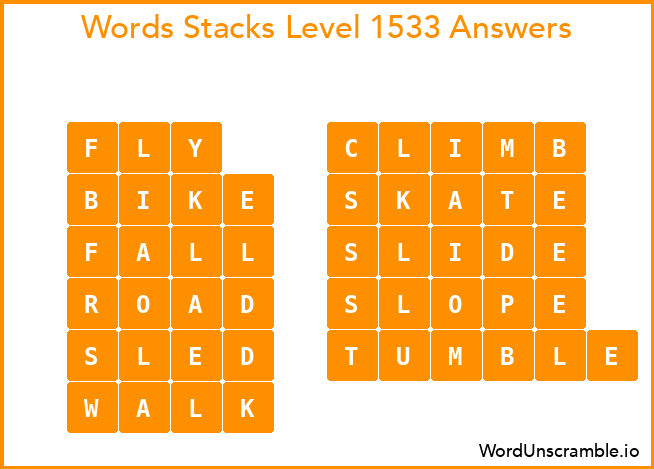 Word Stacks Level 1533 Answers