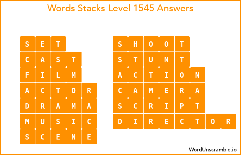 Word Stacks Level 1545 Answers