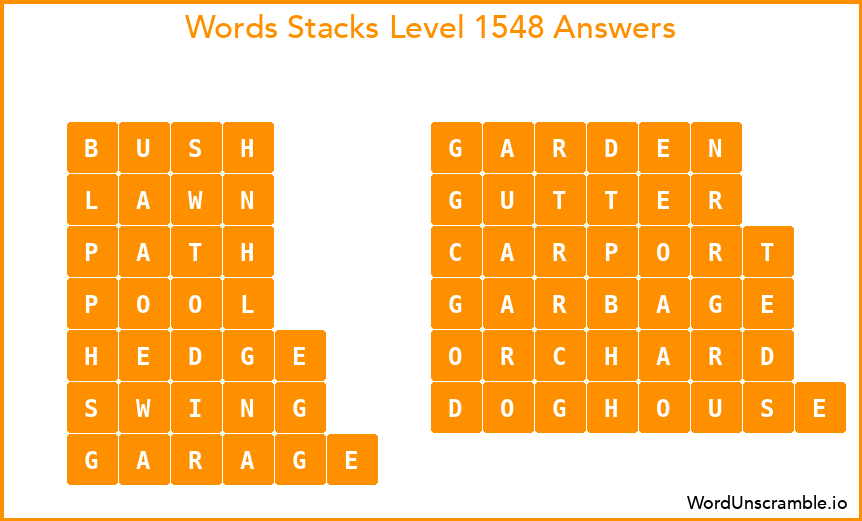 Word Stacks Level 1548 Answers