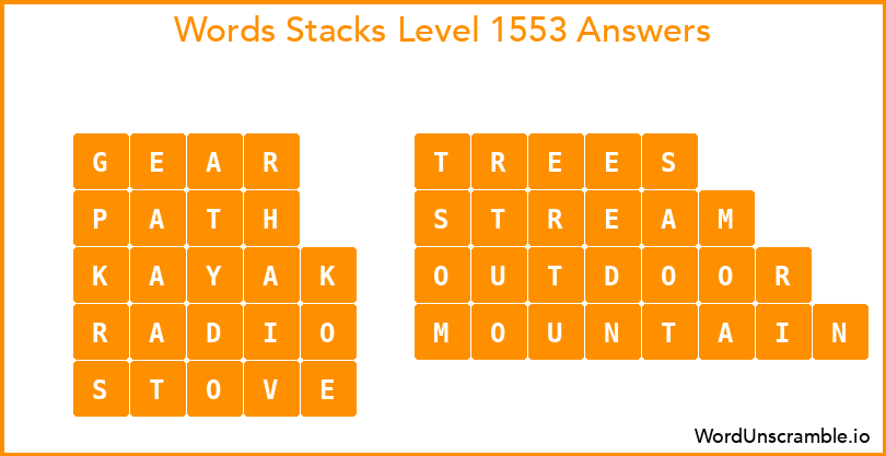 Word Stacks Level 1553 Answers