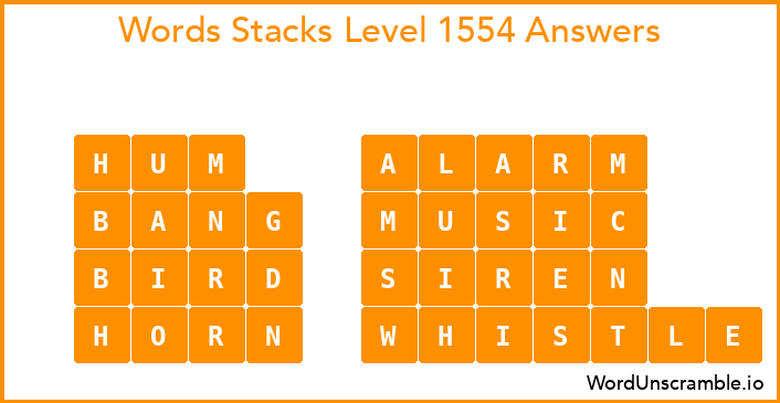Word Stacks Level 1554 Answers