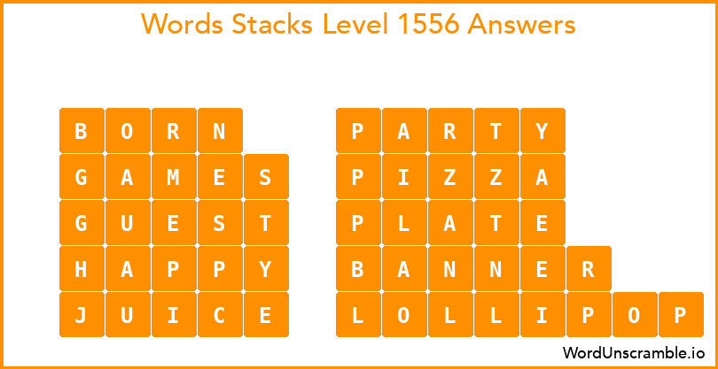 Word Stacks Level 1556 Answers