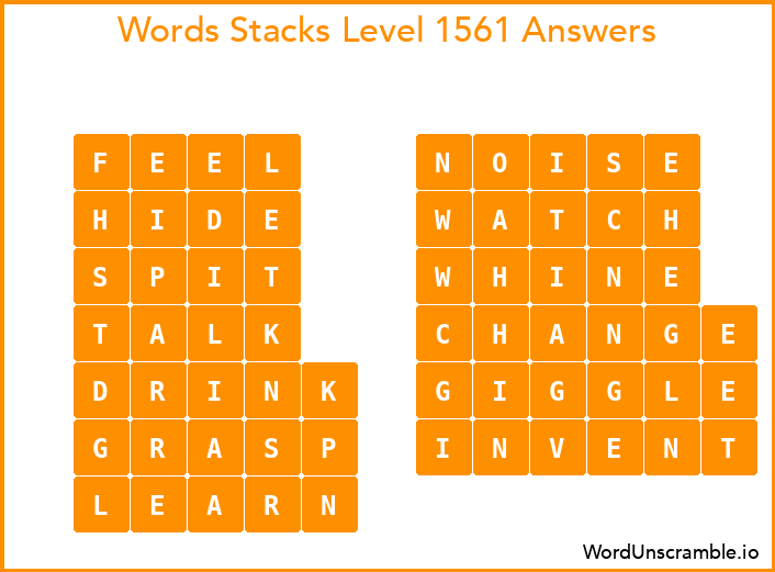 Word Stacks Level 1561 Answers