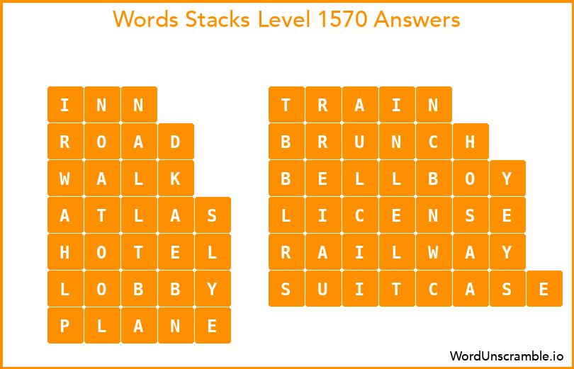 Word Stacks Level 1570 Answers