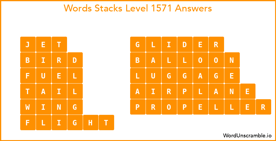 Word Stacks Level 1571 Answers