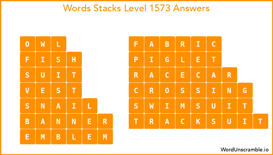 Word Stacks Level 1573 Answers