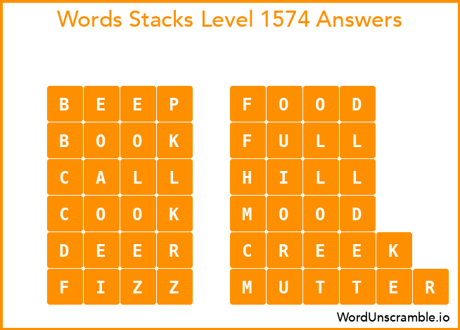 Word Stacks Level 1574 Answers