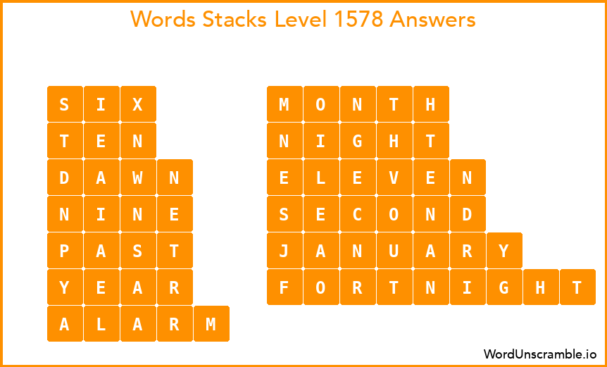 Word Stacks Level 1578 Answers