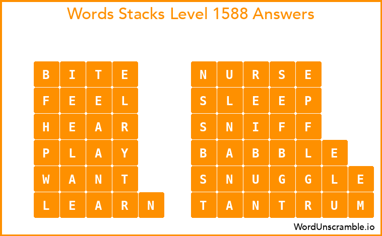 Word Stacks Level 1588 Answers