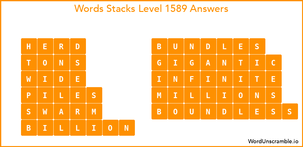 Word Stacks Level 1589 Answers