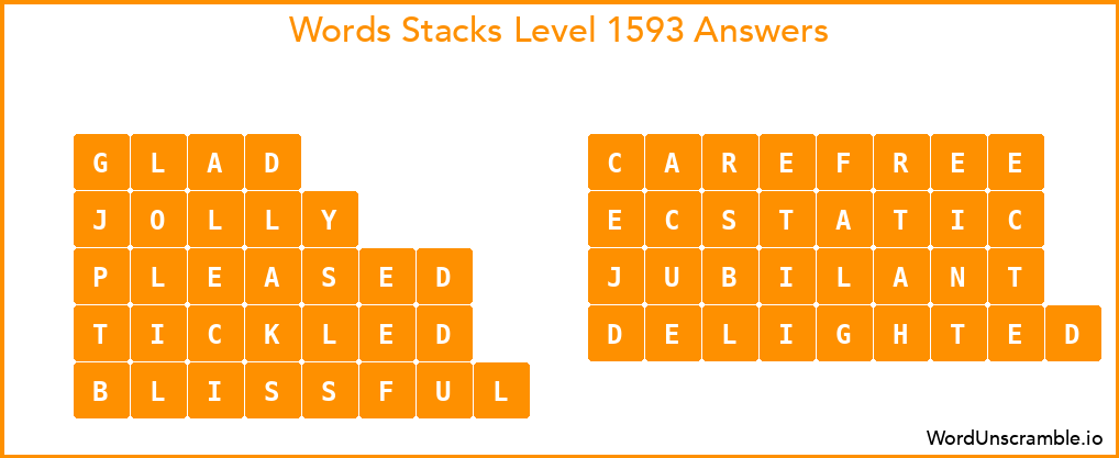 Word Stacks Level 1593 Answers
