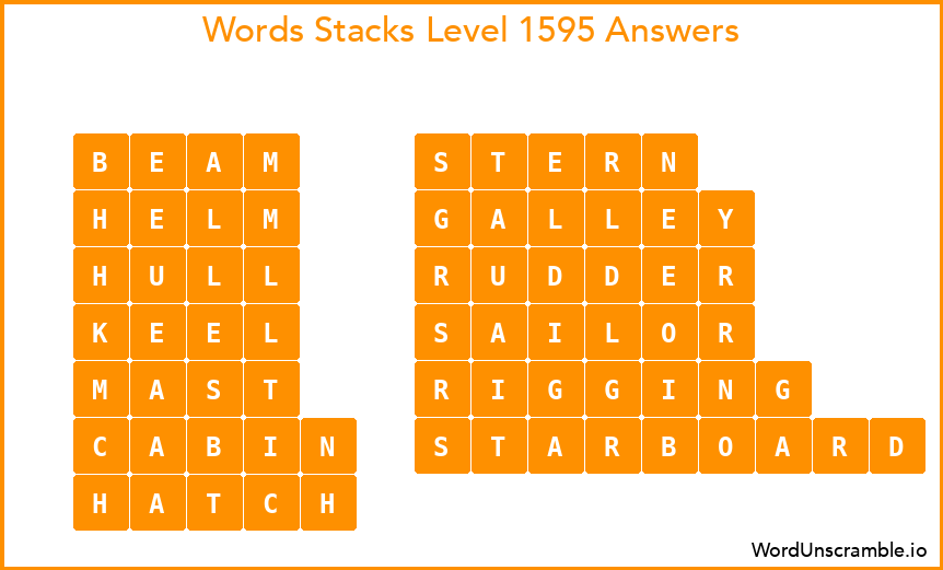 Word Stacks Level 1595 Answers
