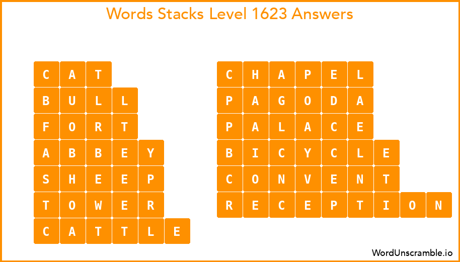 Word Stacks Level 1623 Answers