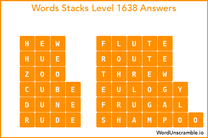 Word Stacks Level 1638 Answers