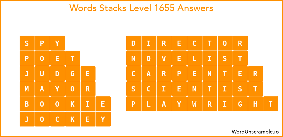 Word Stacks Level 1655 Answers