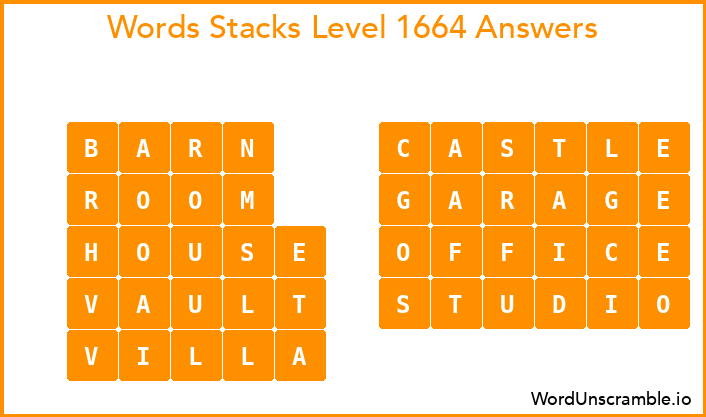 Word Stacks Level 1664 Answers