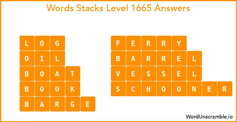 Word Stacks Level 1665 Answers