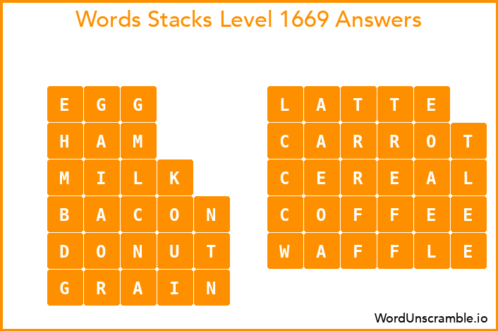 Word Stacks Level 1669 Answers