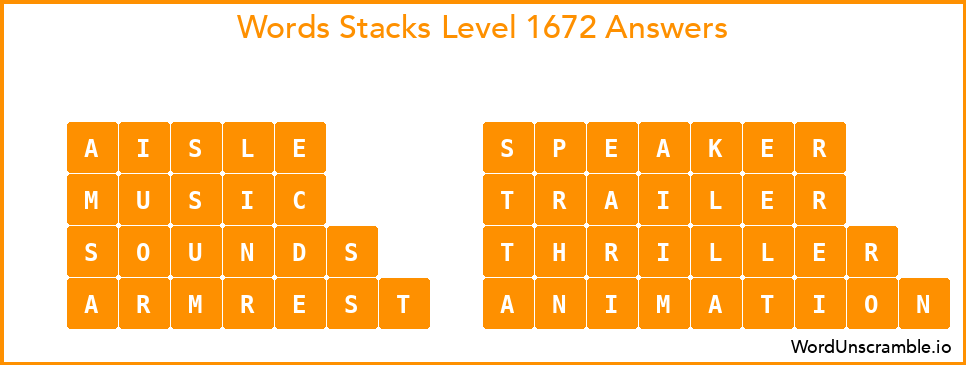 Word Stacks Level 1672 Answers