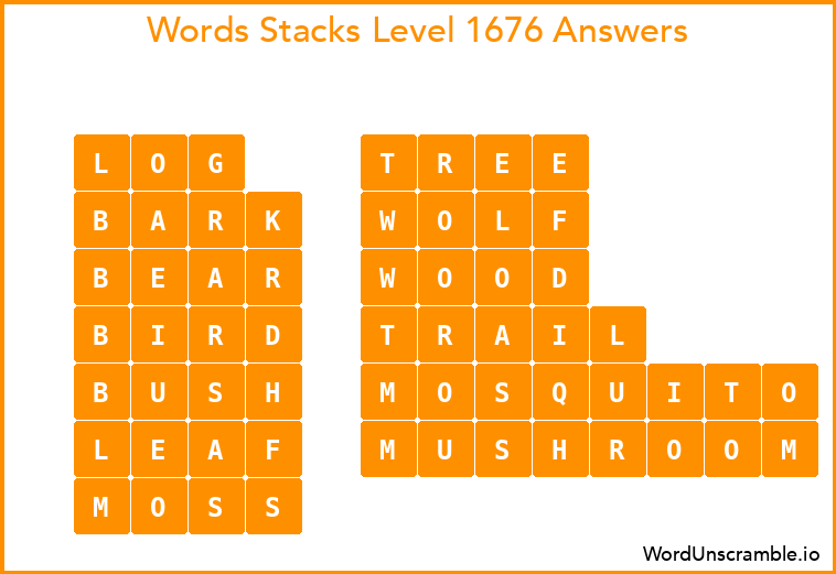 Word Stacks Level 1676 Answers
