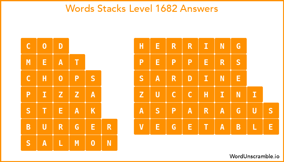 Word Stacks Level 1682 Answers