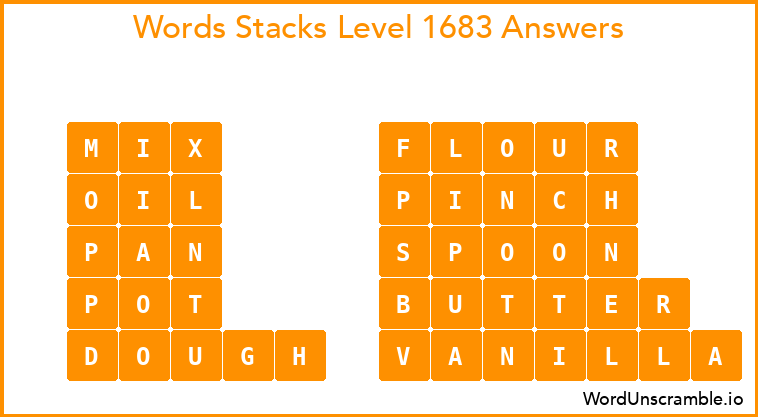 Word Stacks Level 1683 Answers