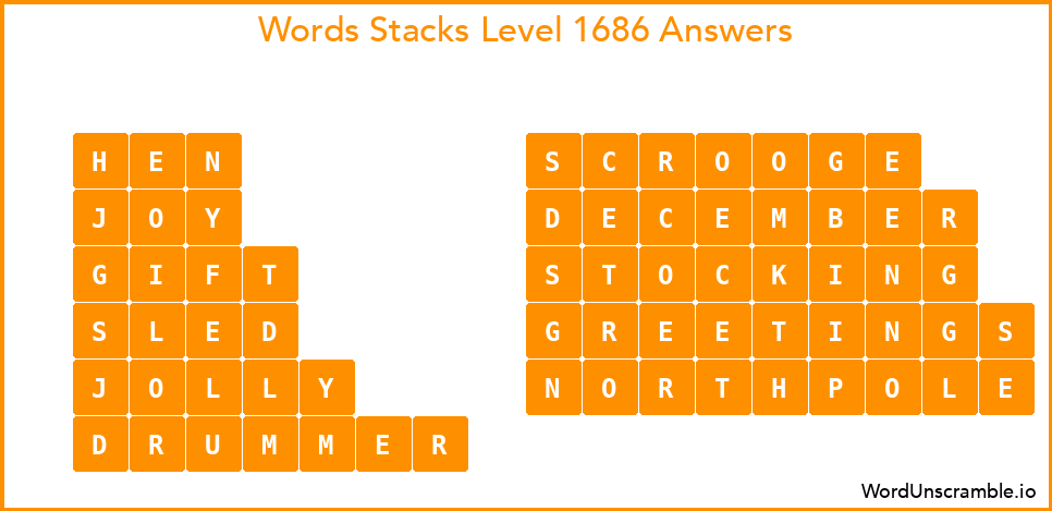 Word Stacks Level 1686 Answers