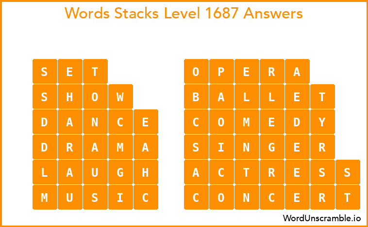 Word Stacks Level 1687 Answers