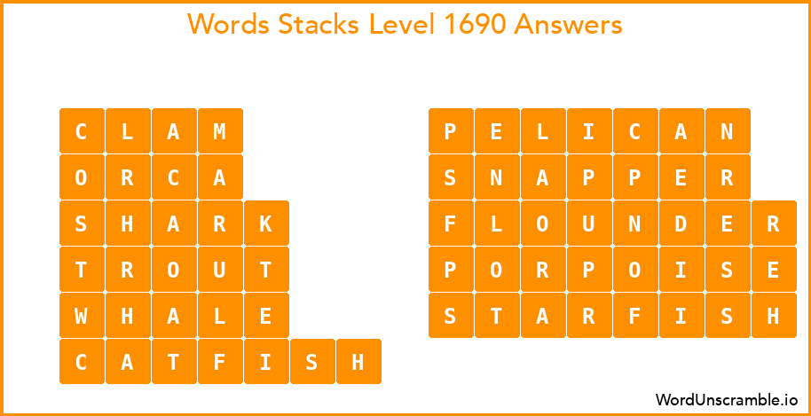 Word Stacks Level 1690 Answers
