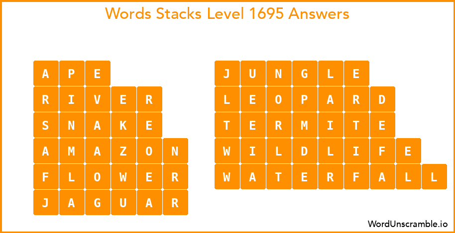 Word Stacks Level 1695 Answers