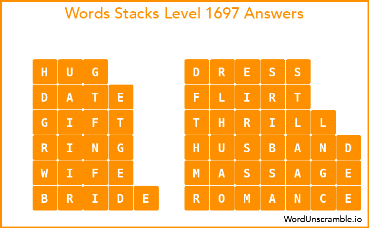 Word Stacks Level 1697 Answers