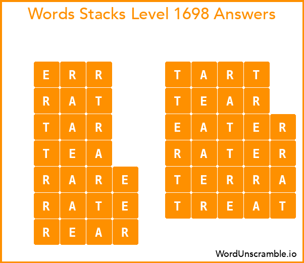 Word Stacks Level 1698 Answers