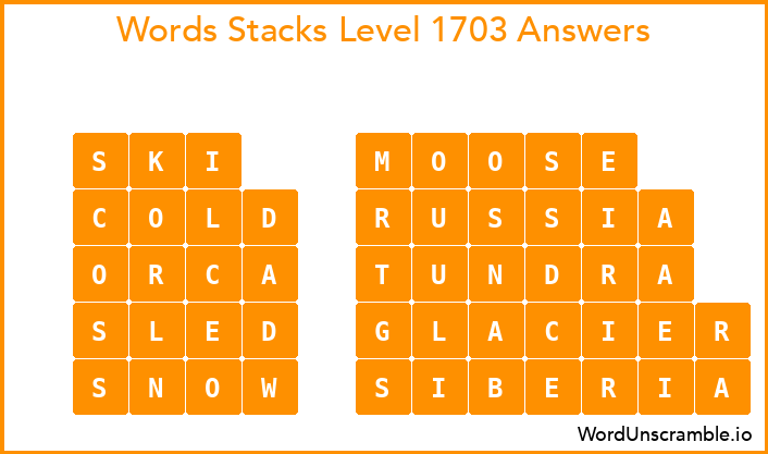 Word Stacks Level 1703 Answers